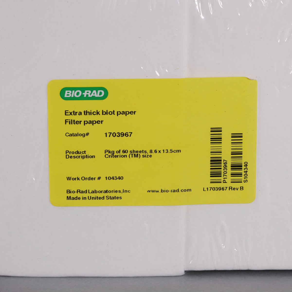 BioRad Extra Thick Blot Filter Paper 1703967 reLAB