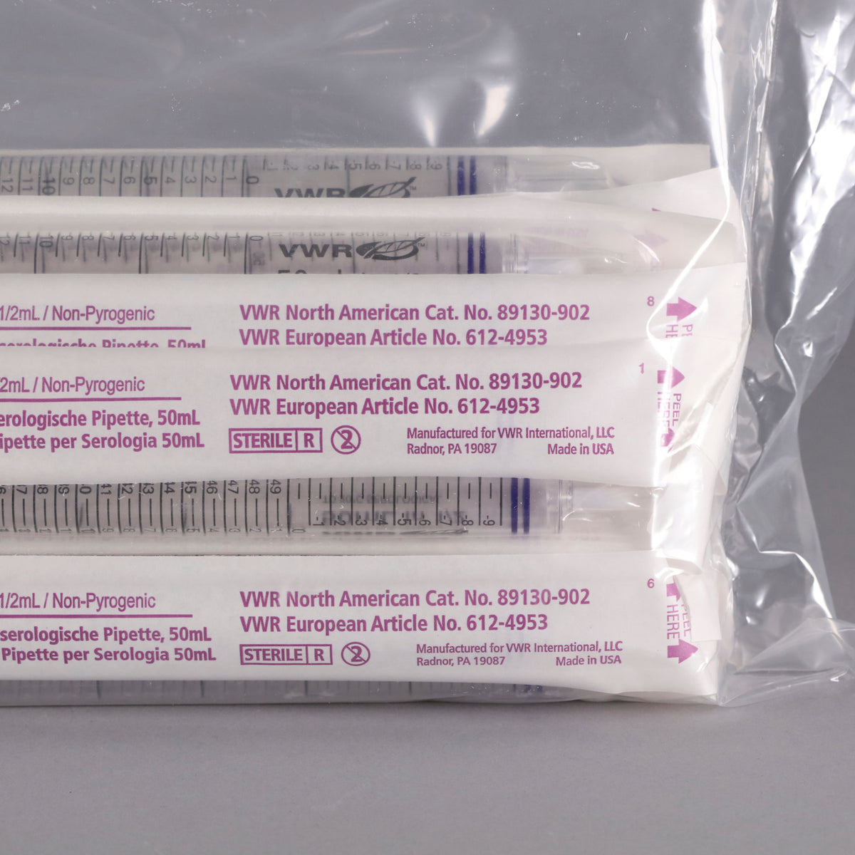 VWR 50mL Polystyrene Serological Pipets 89130902 reLAB
