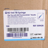 BD Tuberculin Syringe 1mL 25 Gauge 5/8 Inch Needle #309626