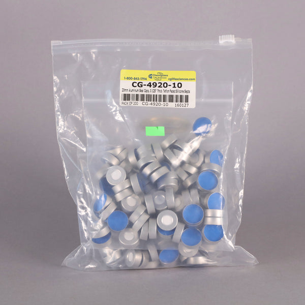 Chemglass 20mm Aluminum Seal Caps #CG-4920-10