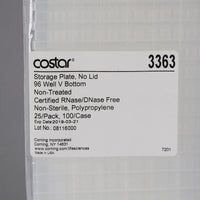 Corning Costar 96 Well V Bottom Polypropylene Storage Plate #3363