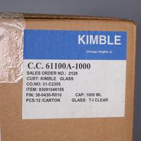 Kimble KIMAX 1000mL Glass Media Bottle #61100A-1000