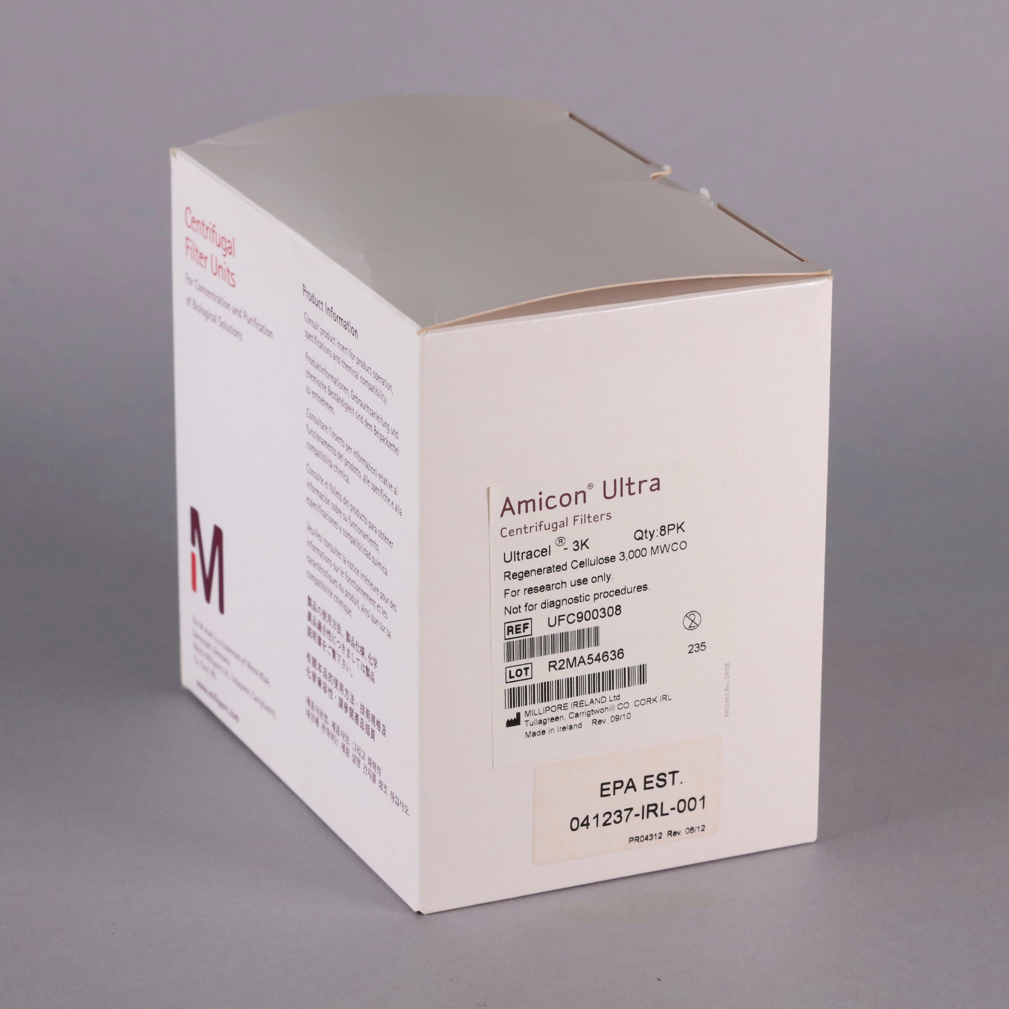 Millipore Amicon Ultra 15mL Ultracel 3K Centrifugal Filters UFC900308