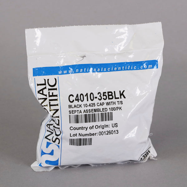 National Scientific Black Screw Thread Vial Caps #C4010-35BLK
