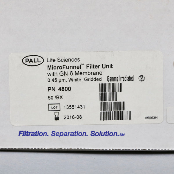 Microfunnel Pall MicroFunnel 100mL Filter Funnel 0.45um GN-6 Membrane #4800 – reLAB