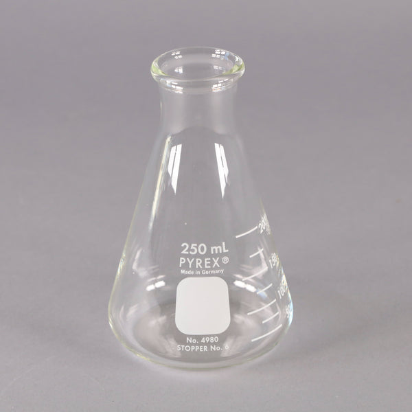 Pyrex 250mL Narrow Mouth Erlenmeyer Flask #4980-250