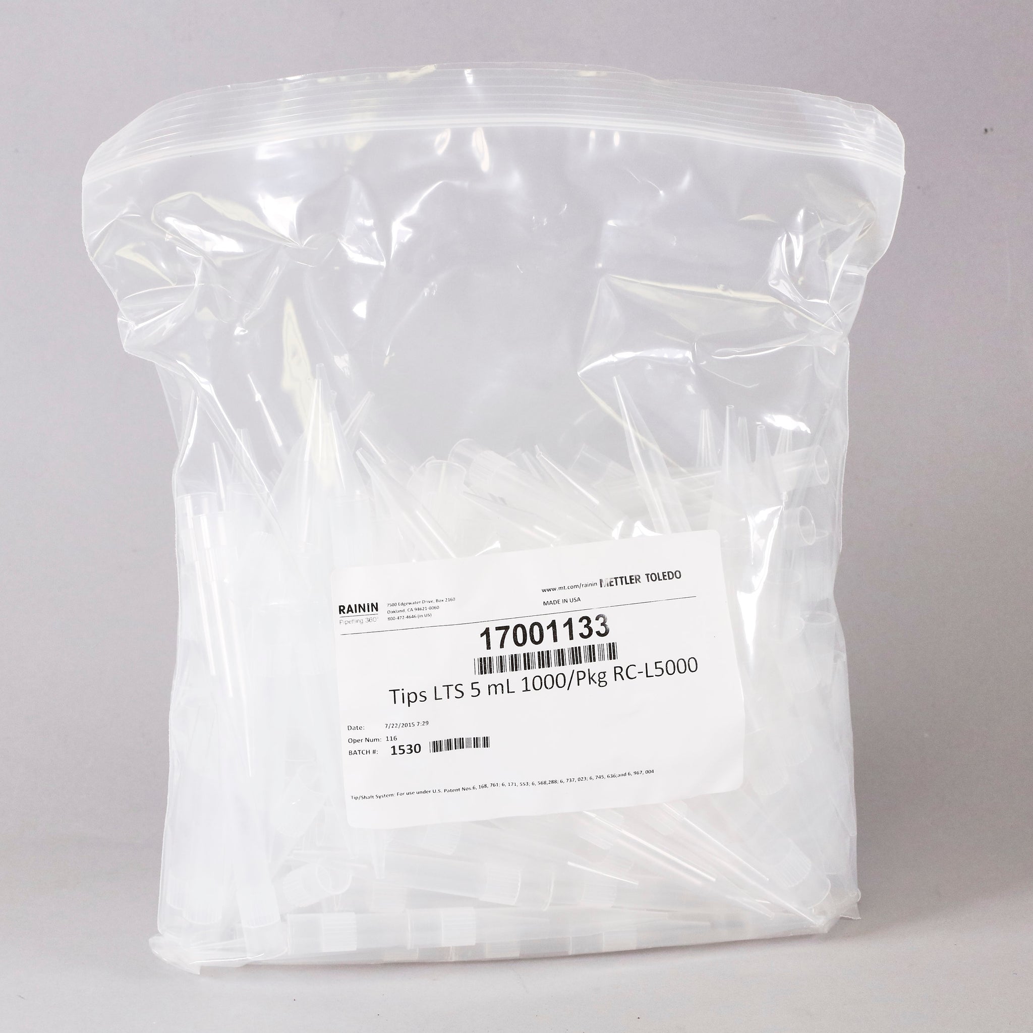 Rainin RC LTS 5000uL Pipette Tips 17001133 reLAB
