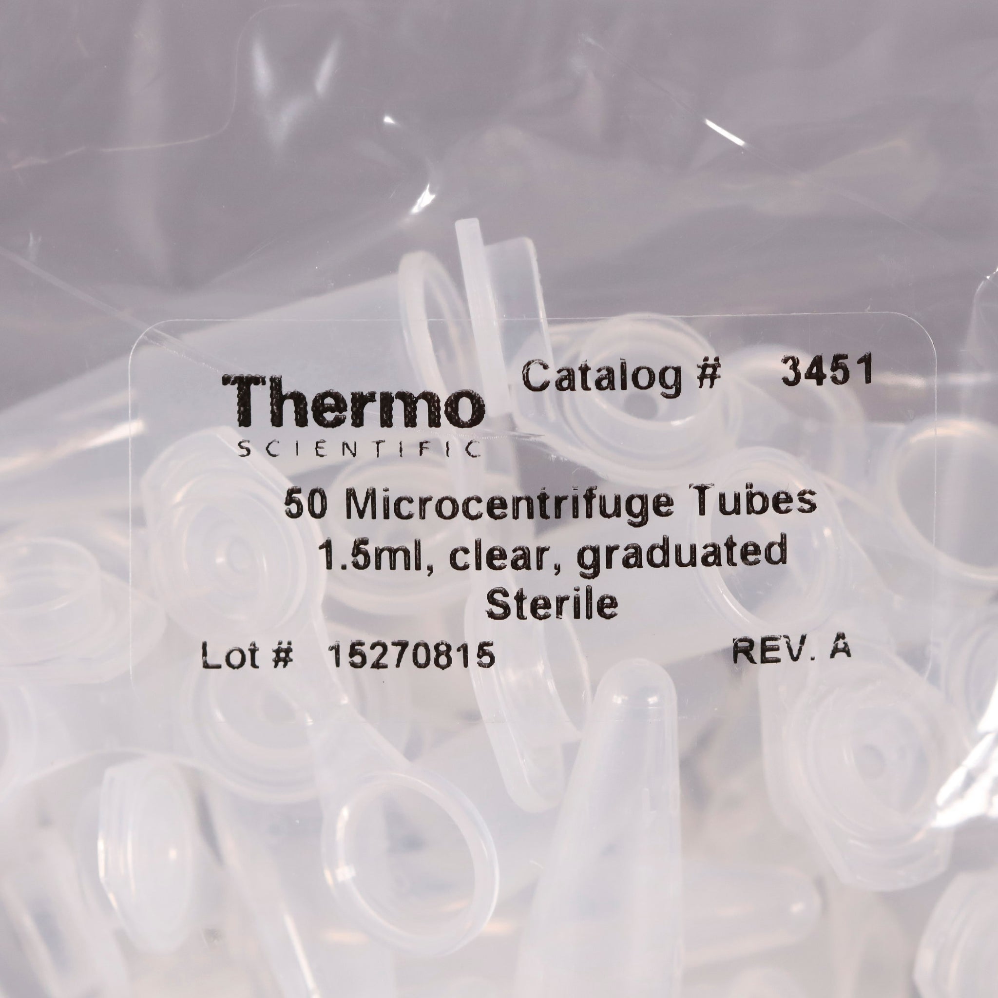 Thermo Snap Cap Low Retention Microcentrifuge Tubes 3451 reLAB