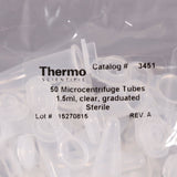 Thermo Snap Cap Low Retention Microcentrifuge Tubes #3451