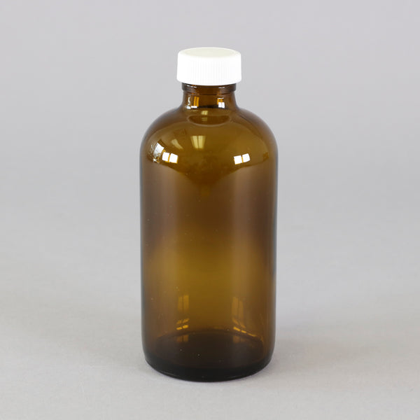 Wheaton 250mL Amber Glass Narrow Mouth Round Bottle #W216845