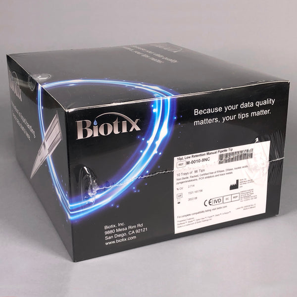 Biotix 10uL Low Retention Manual Pipette Tips #M-0010-9NC